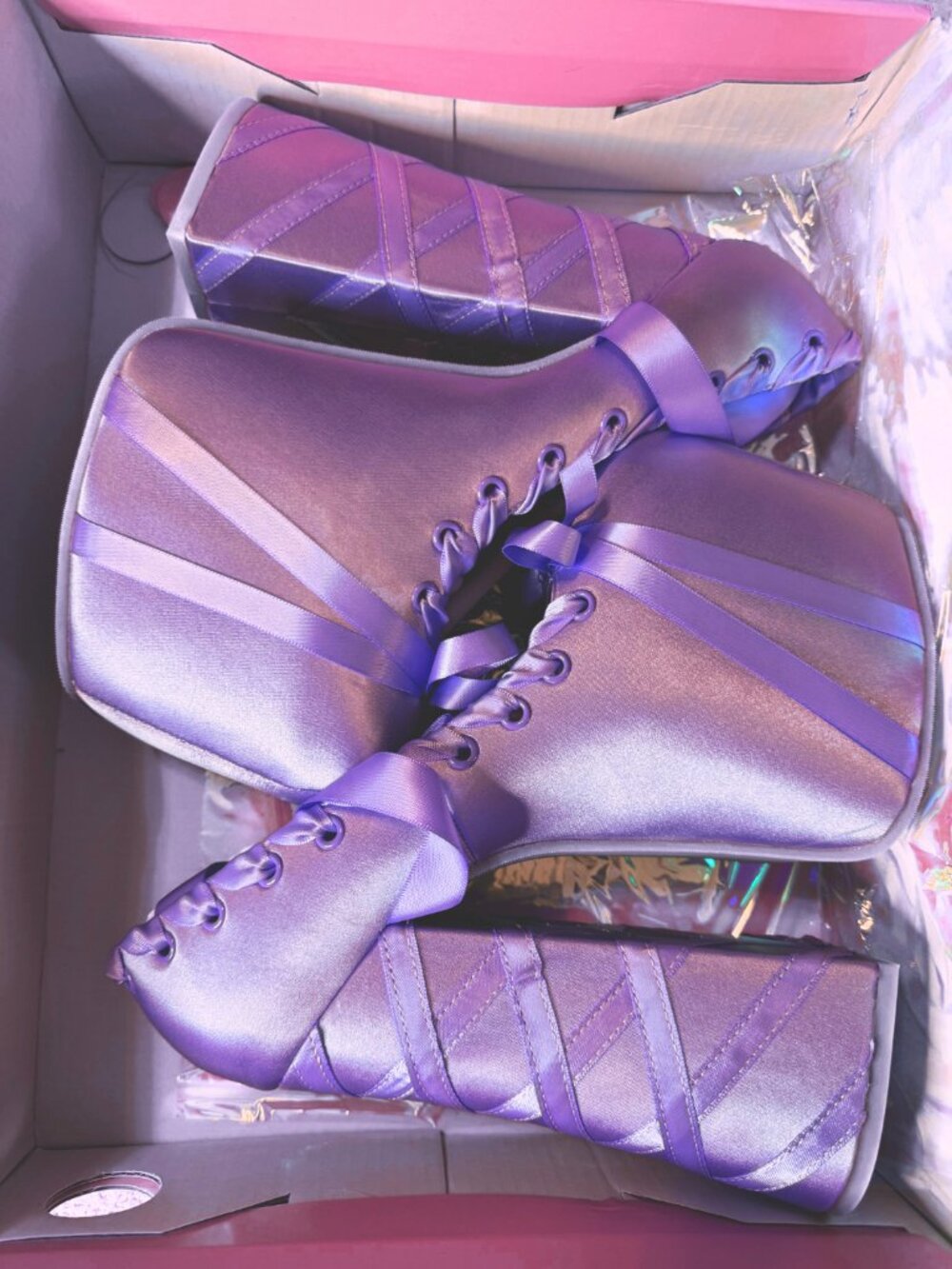 sugar thrillz lace up ballet platform heels 💜  [nwt/nib] - Picture 2 of 9